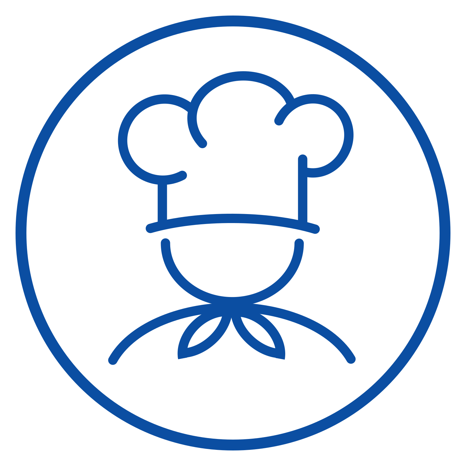 Icono gastronomía en azul corporativo